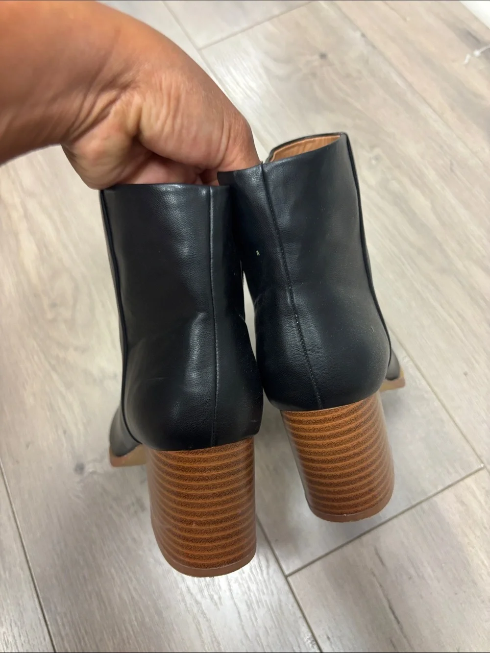 J. Crew Black Leather Ankle heel Booties